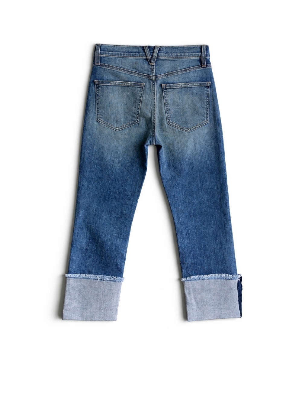 Veronica Beard Raleigh Jeans 25/0 High Rise Slim Straight Cuffed Waterfall Wash - Picture 9 of 14